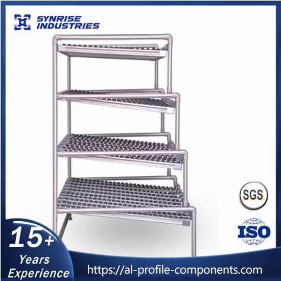 Tubos magros revestidos de PE de cor vermelha industrial para sistema de rack